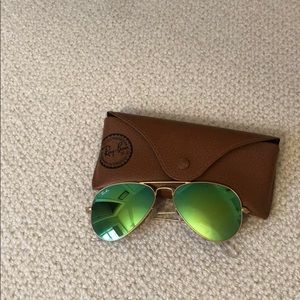 COPY - Ray Ban Aviators Mirror Flash Green and Go…